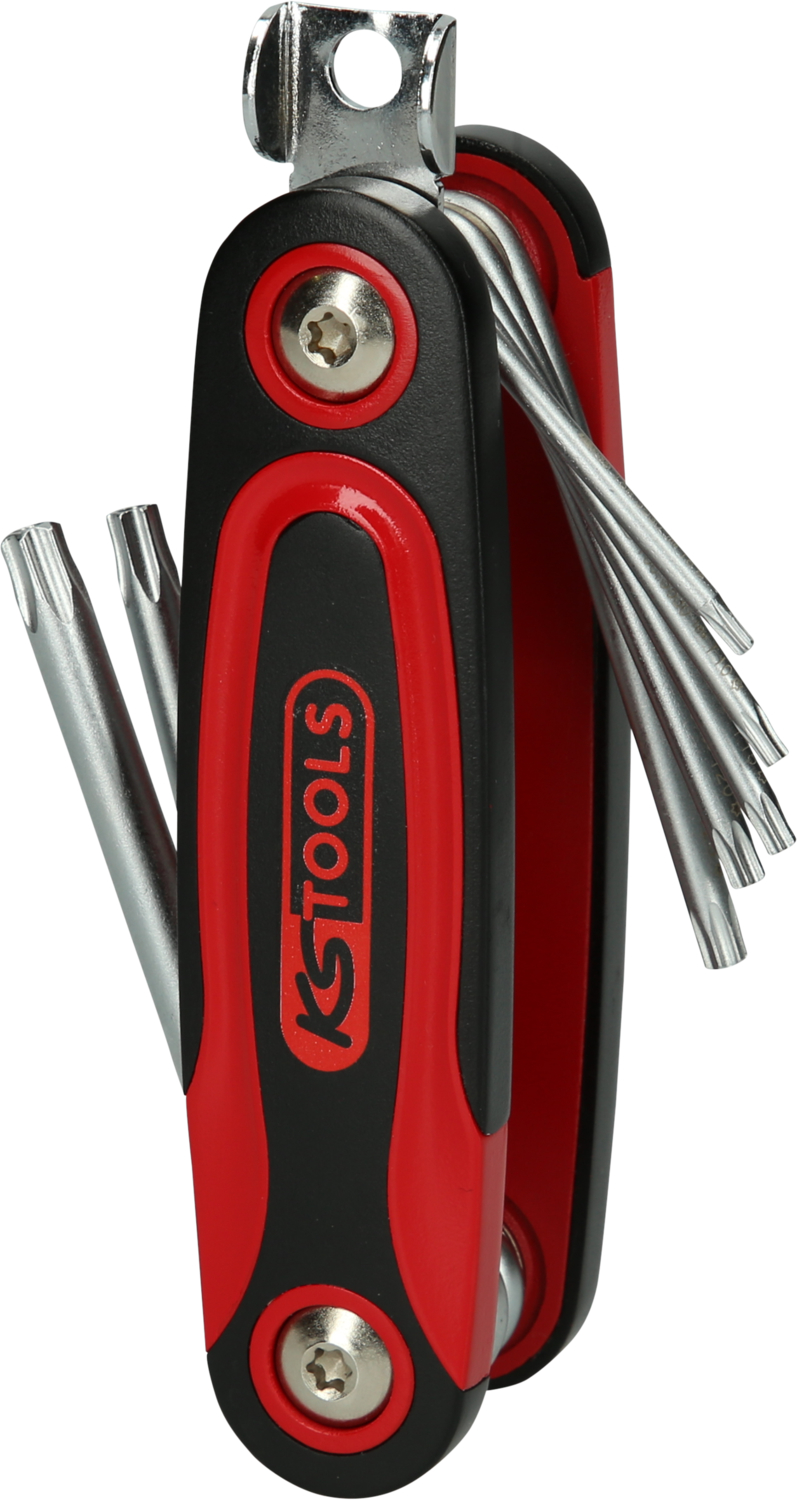 KS Tools Torx-Winkelstiftschlüssel-Klapphalter, Bohrung, 8-tlg