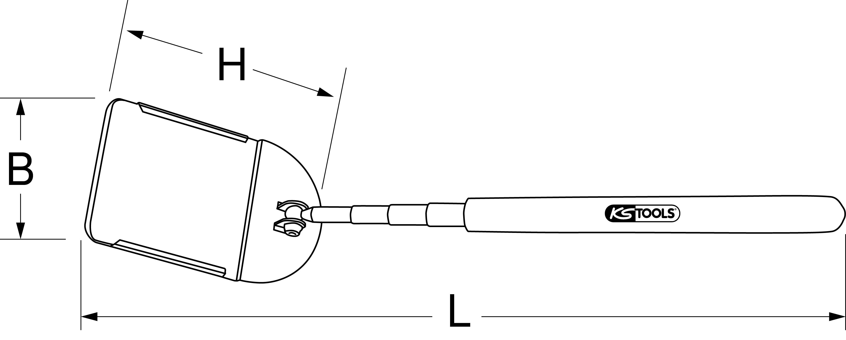 KS Tools Teleskop-Inspektionsspiegel, 178-860mm, 57x95mm