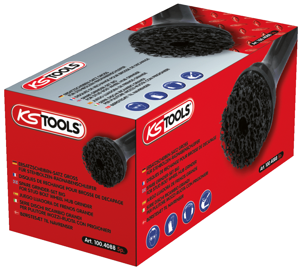 KS Tools Stehbolzen-Radnabenschleifer Ersatzscheiben-Satz Ø 50 mm, 5-tlg