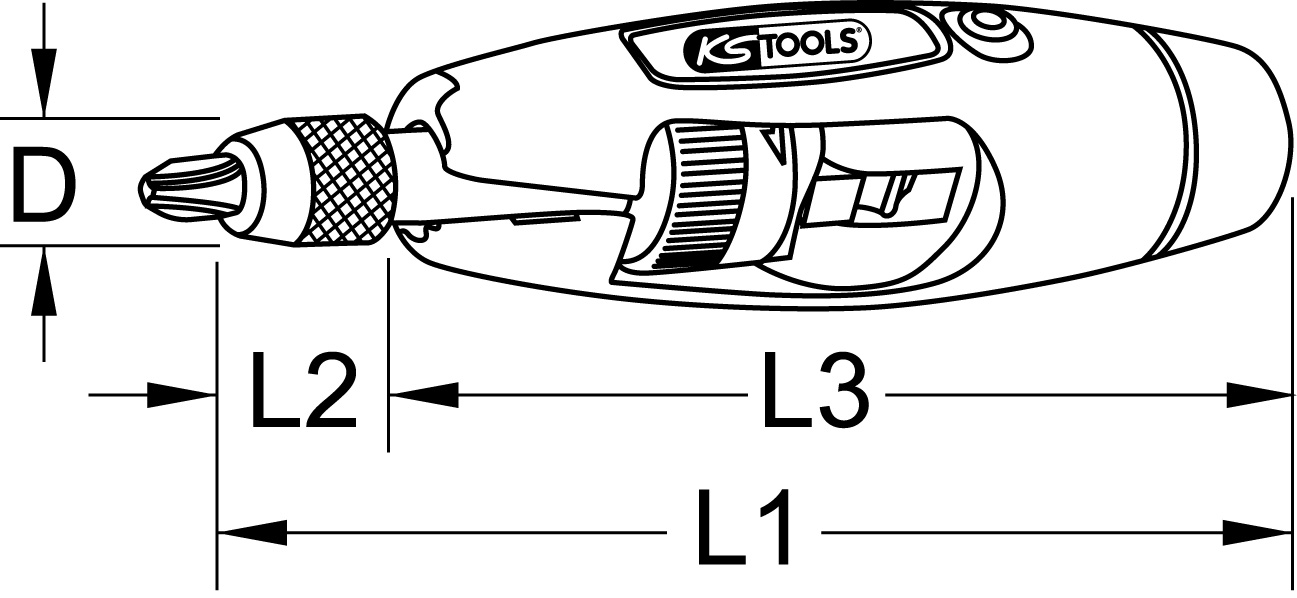 KS Tools 1/4" T-Griff Ratschen-Bit-Schraubendreher, 7-tlg