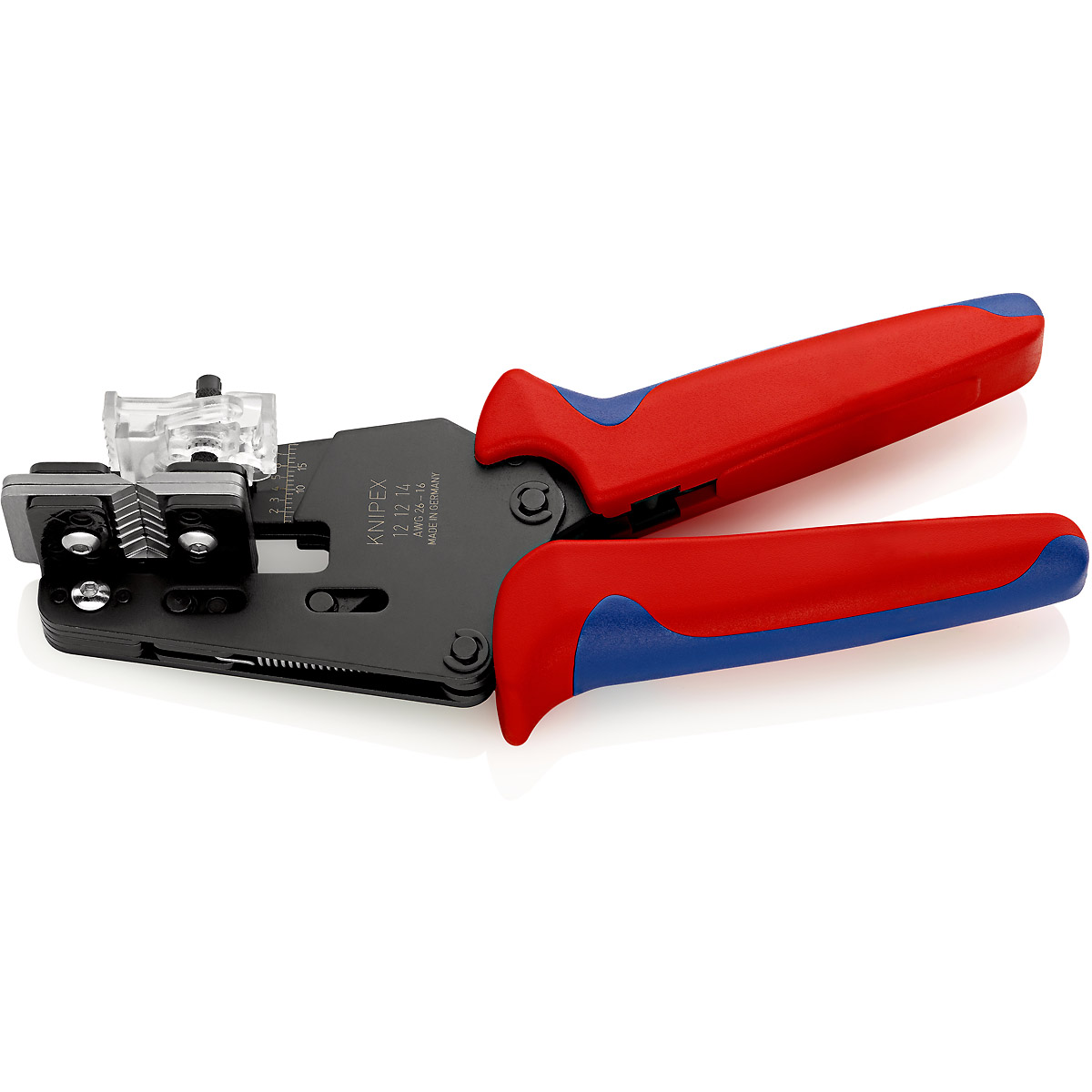 KNIPEX Präzisions-Abisolierzange mit Formmessern 195 mm brüniert mit Mehrkomponenten-Hüllen