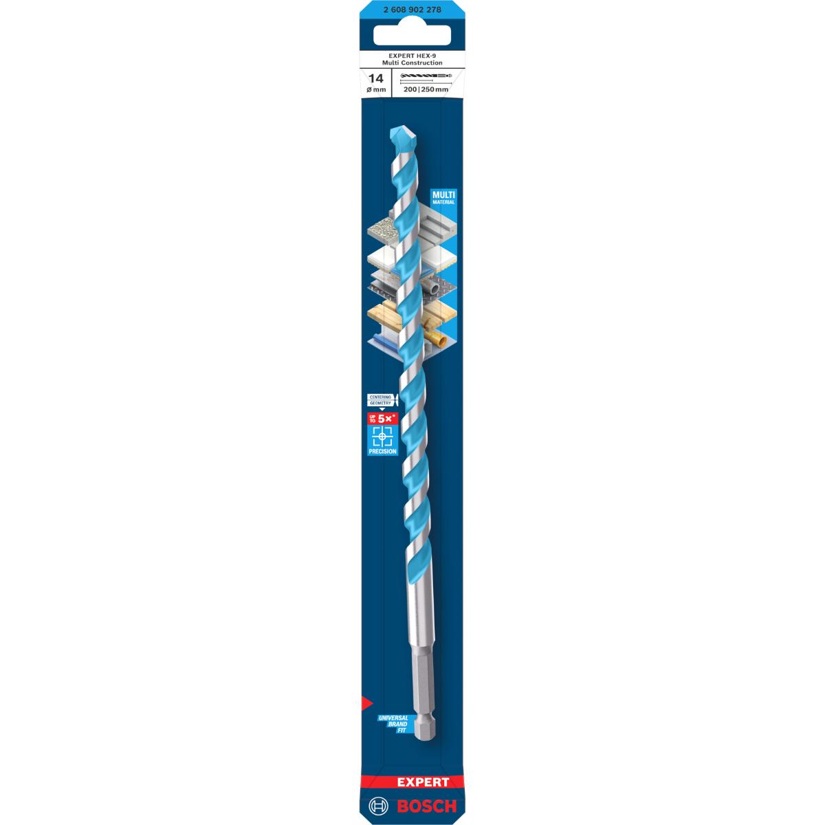 Bosch EXPERT HEX-9 Multi Construction Bohrer, 14 x 200 x 250 mm