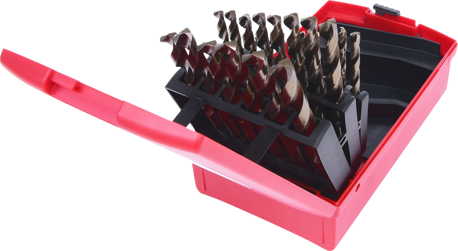KS Tools HSS-G Co 5 Spiralbohrer-Satz, Kunststoffkassette, 25-tlg, 1-13mm