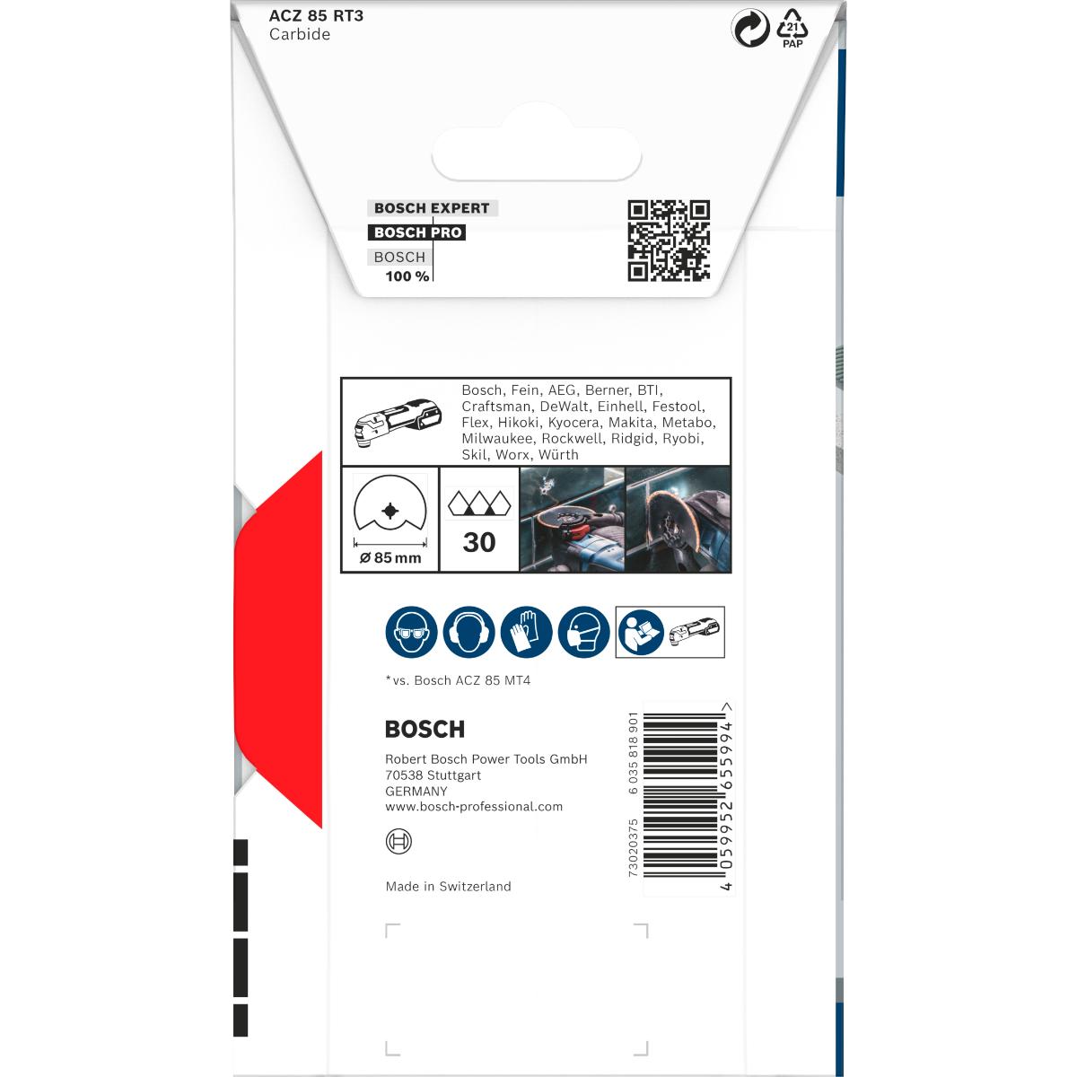 Bosch PRO ACZ 85 RT3 Blatt für Multifunktionswerkzeuge,85 x 2.5 mm