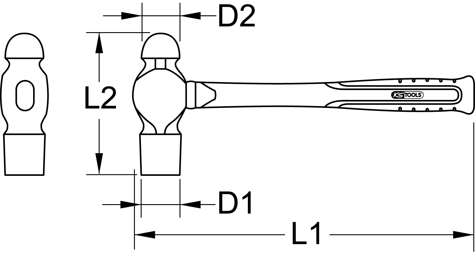KS Tools BRONZEplus Schlosserhammer, englische Form
