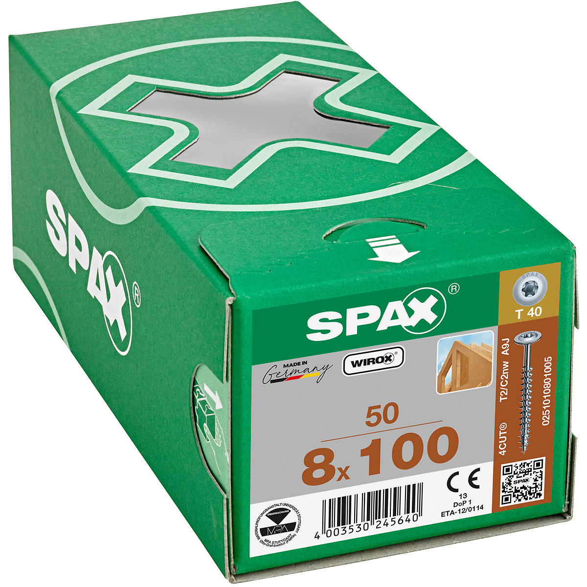 SPAX Tellerkopf T-Star Plus T40 Vollgewinde WIROX, 50 Stück