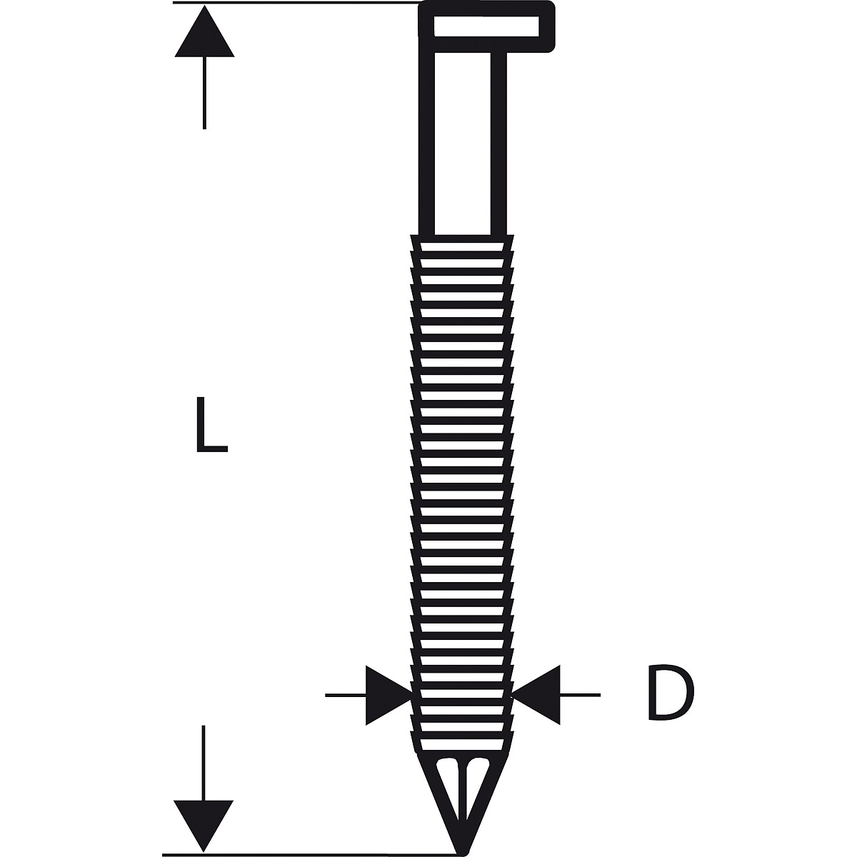 Bosch D-Kopf Streifennagel, blank, gerillt
