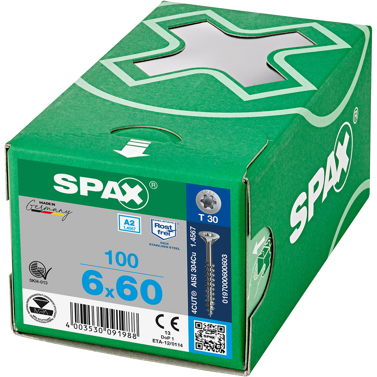 SPAX A2 Senkmultikopf T-Star Plus T30 Teilgewinde, 100 Stück
