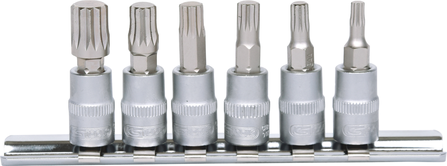 KS Tools 1/4" Bit-Stecknuss-Satz XZN, 6-tlg, M4-M10