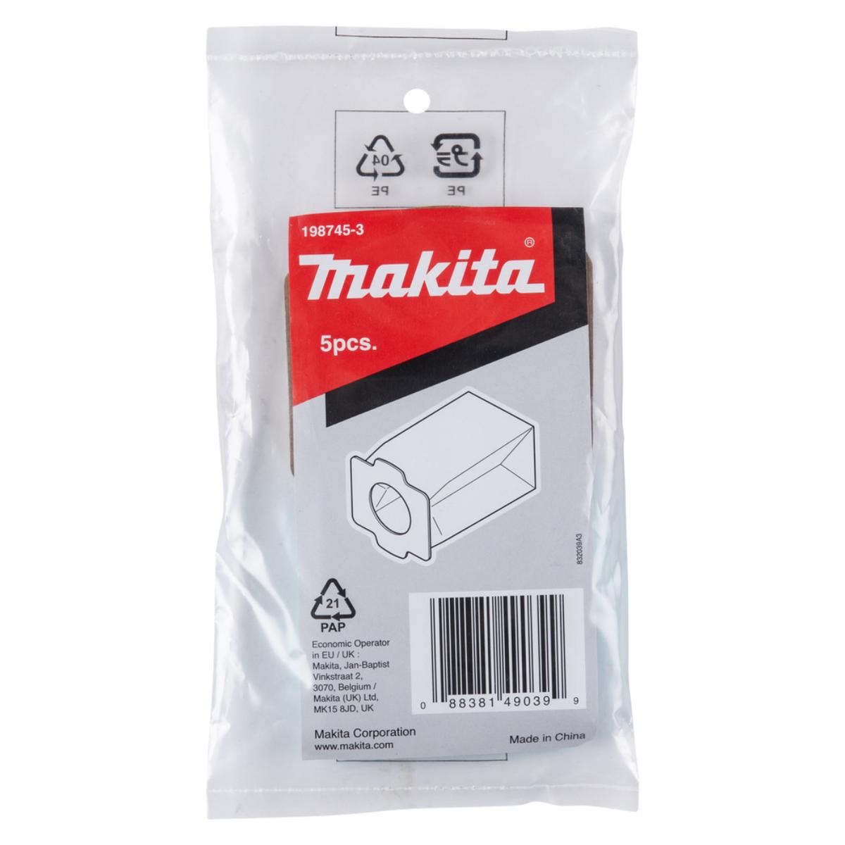 Makita Papierfilter für Akku-Handstaubsauger 300ml 5 Stück - 198745-3