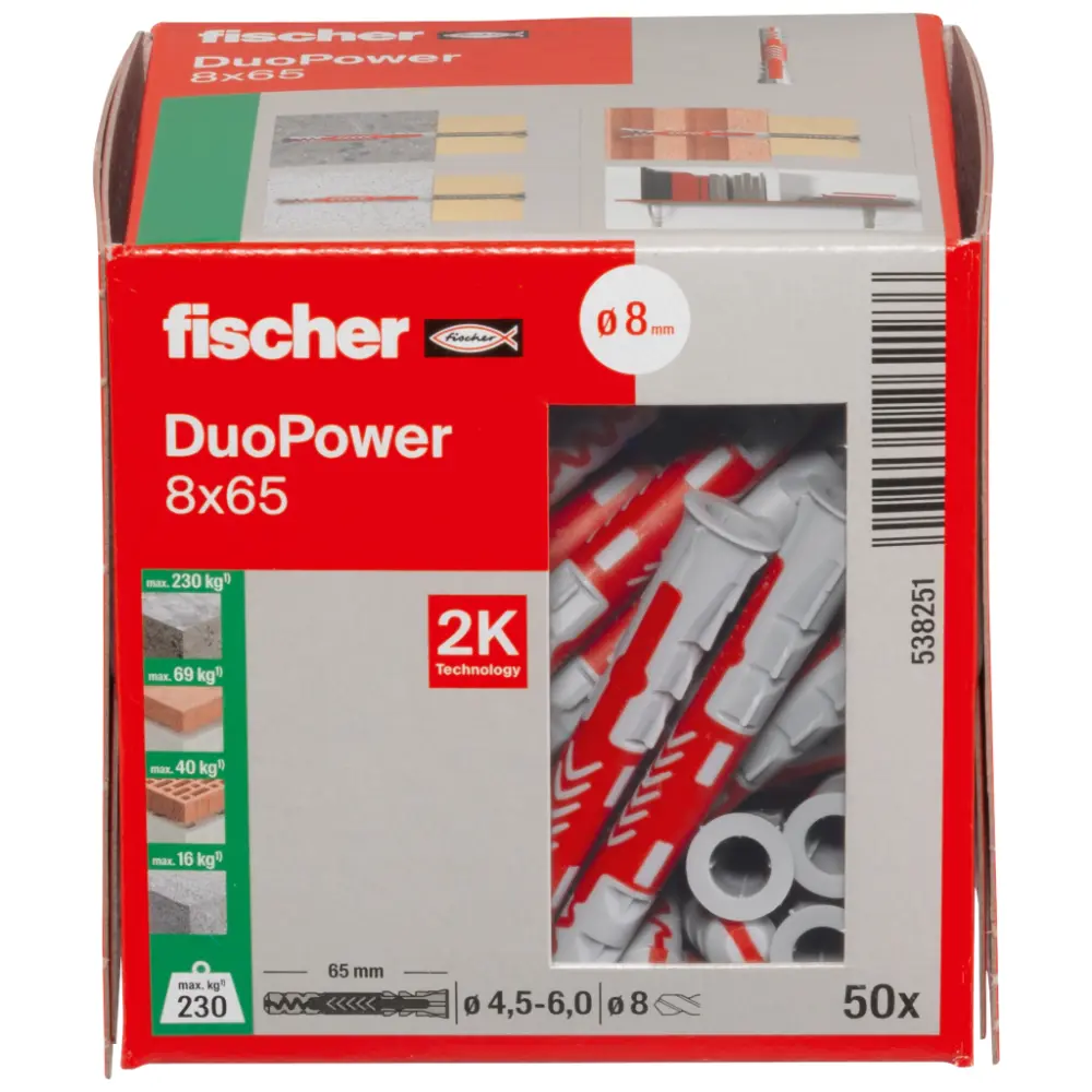 Fischer Universaldübel DuoPower 8x65