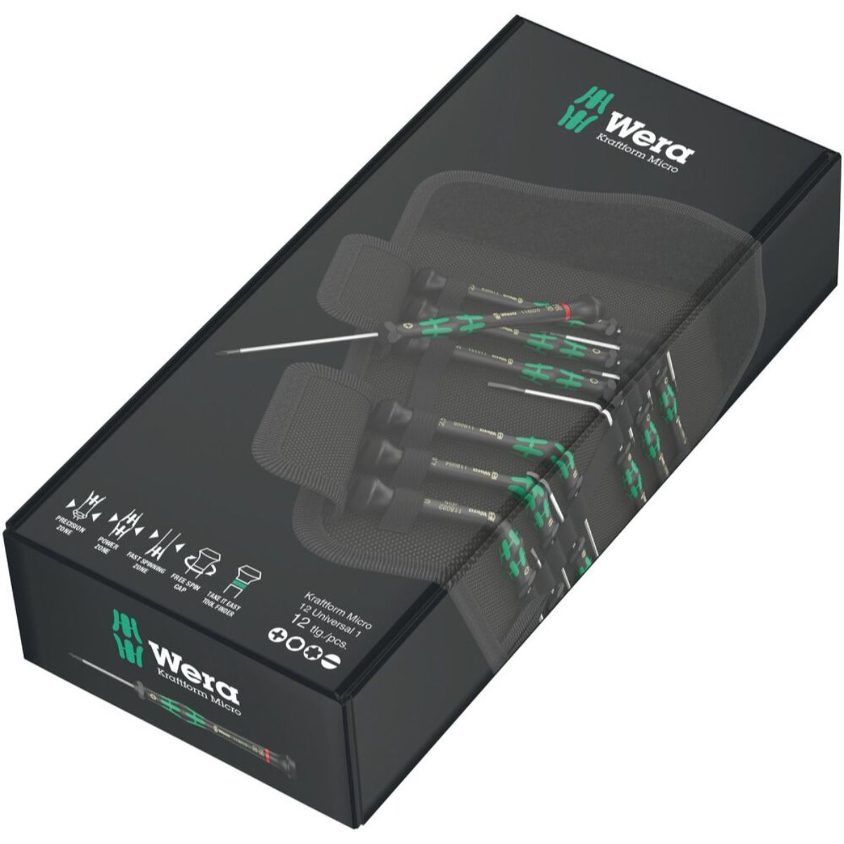 Wera Kraftform Micro 12 Universal 1 Elektronik-Schraubendrehersatz, 12-teilig