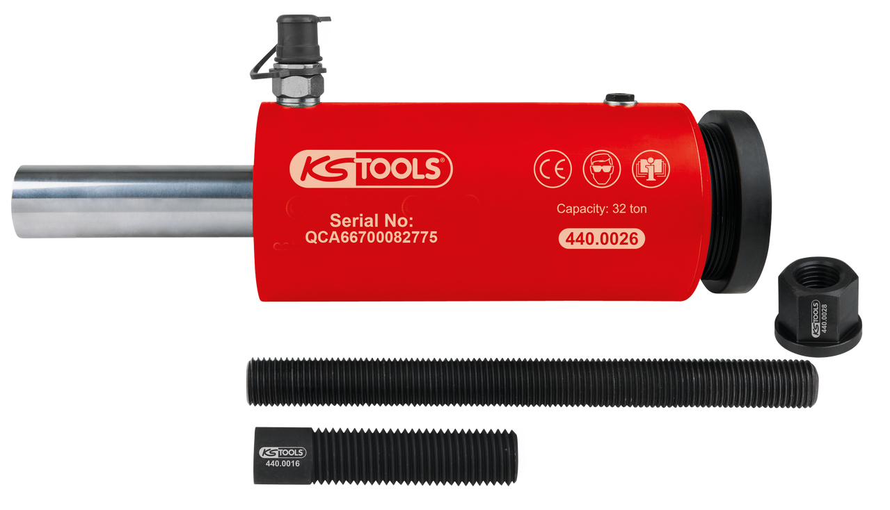KS Tools Druck- und Zug-Hydraulikzylinder-Satz, 32t, 6-tlg