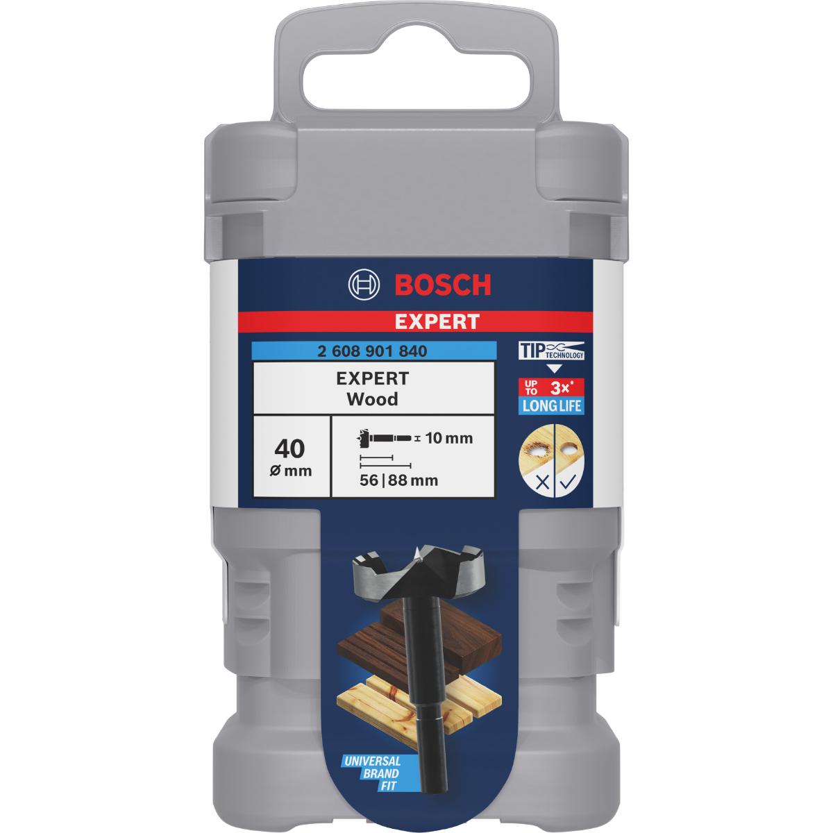 Bosch EXPERT Wood Forstnerbohrer, 40 mm, D10 mm
