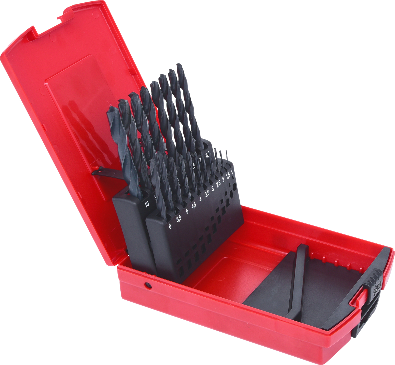 KS Tools HSS-R Spiralbohrer-Satz, Kunststoffkassette, 19-tlg, 1-10mm