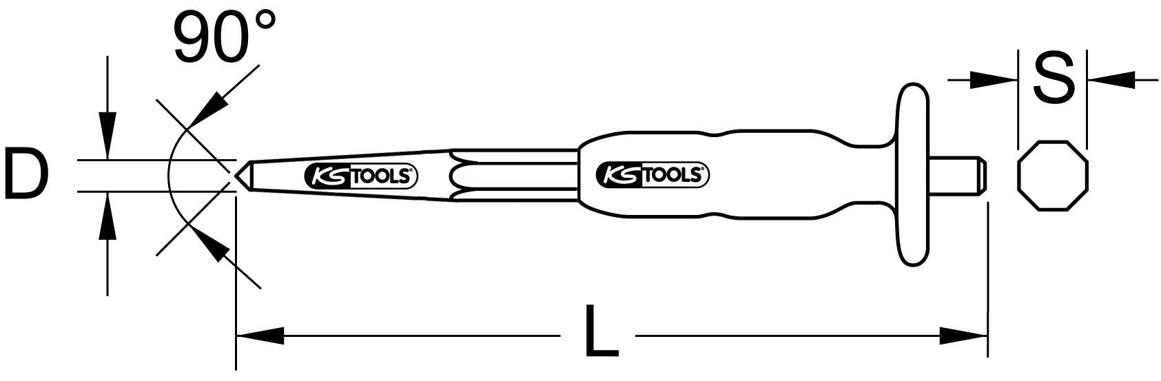 KS Tools Körner, 10 mm, 8-kant