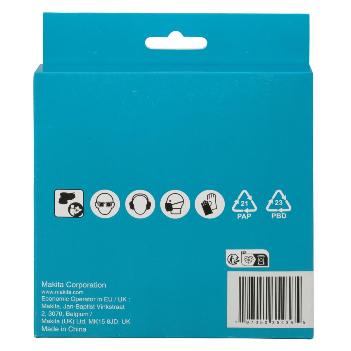Makita Netzschleifmittel 125mm, Körnung A120,Klett, Gitter, 10 Stück