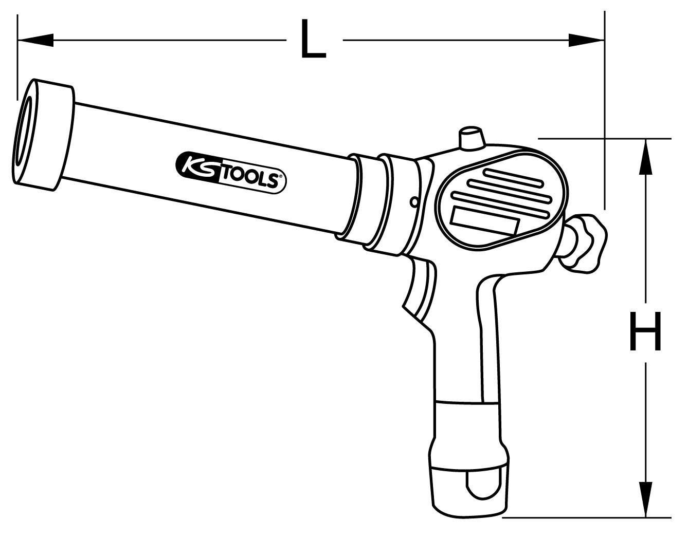 KS Tools Akku-Kartuschen-Pistole 310 ml mit 1 Akku und 1 Ladegerät