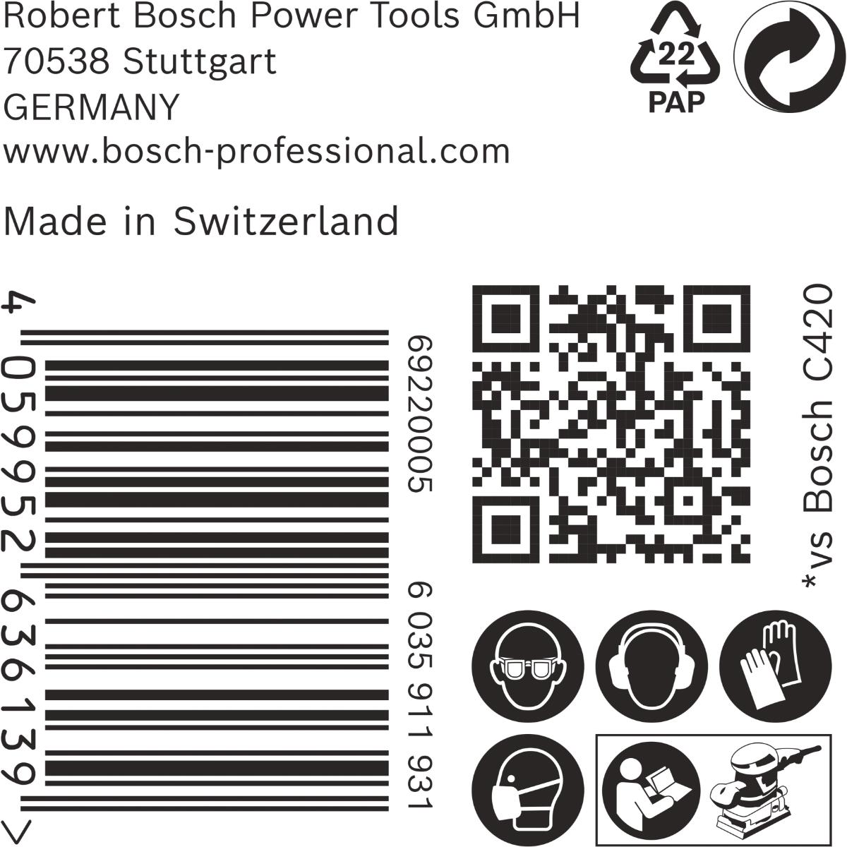 Bosch EXPERT C470 Schleifpapier, 80 x 133 mm, 50 Stück