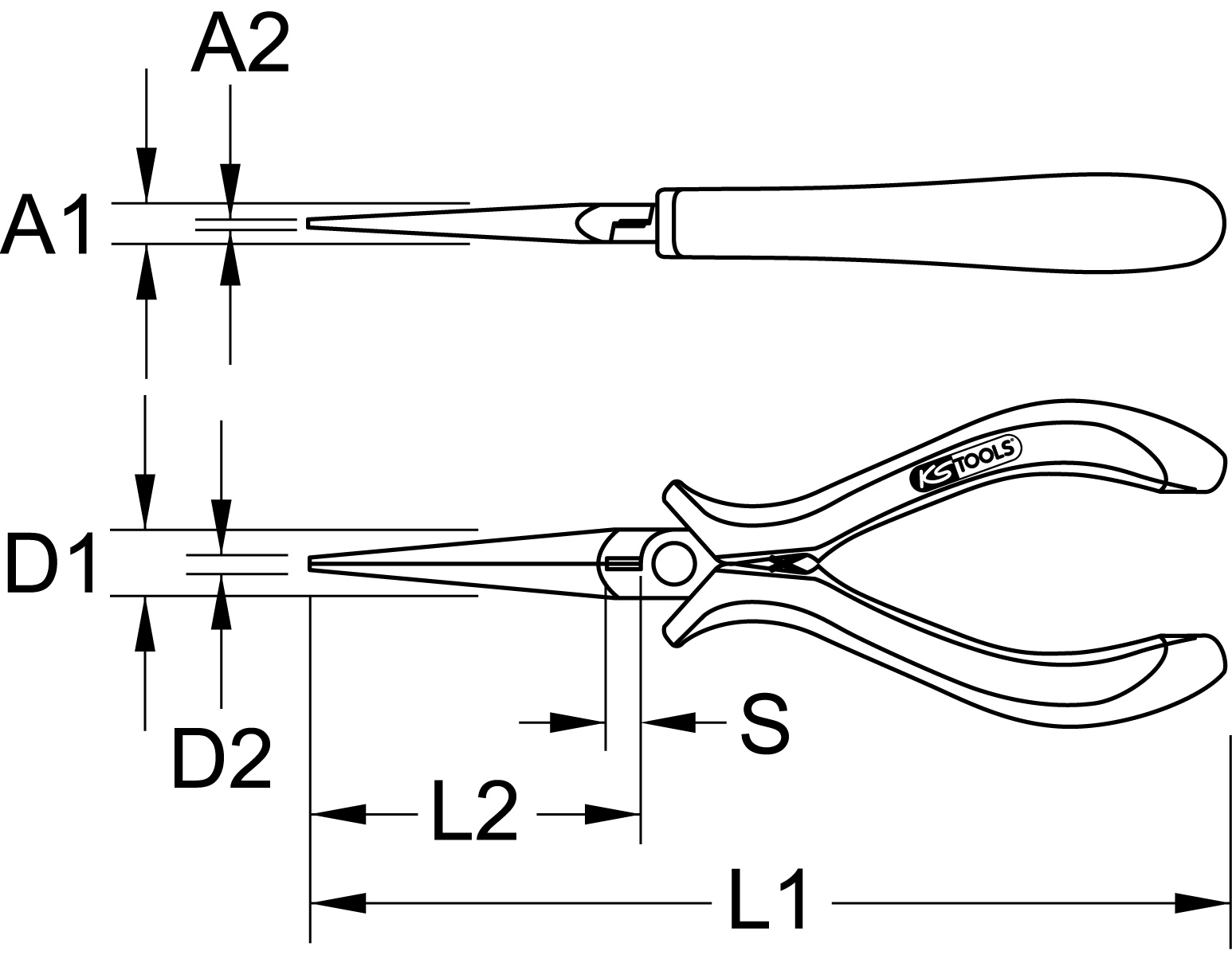 KS Tools Feinmechanik-Telefonzange, 160mm
