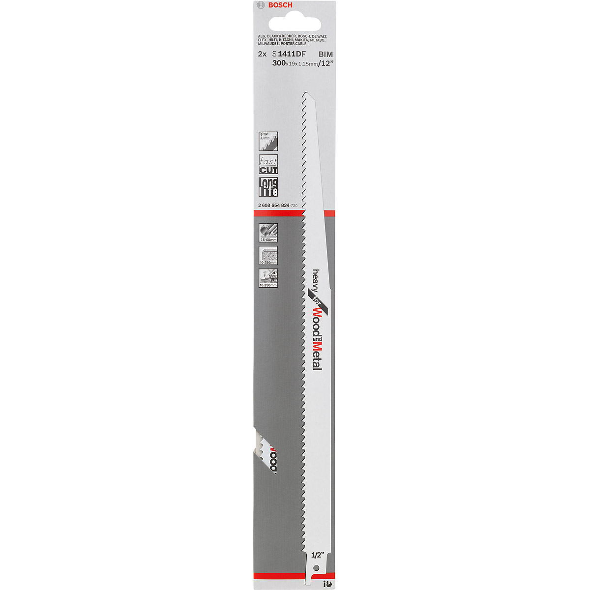 Bosch Säbelsägeblatt S 1411 DF, Heavy for Wood and Metal