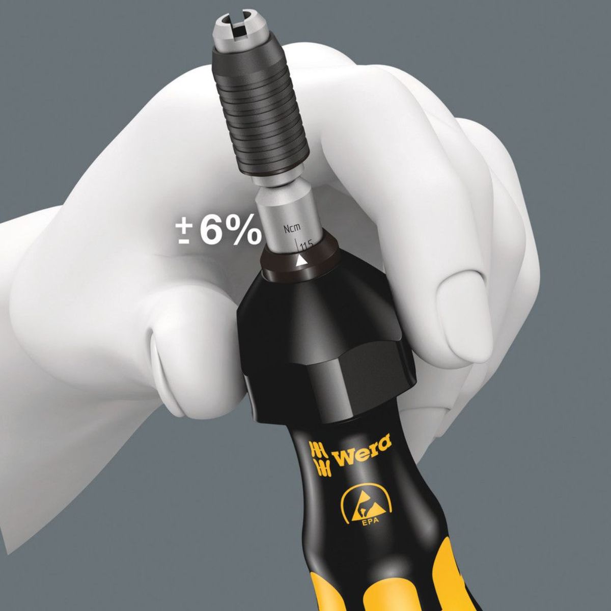 Wera Serie 7400 Kraftform ESD Drehmomentschraubendreher (0,1-1,0 Nm) + Schnellwechselfutter