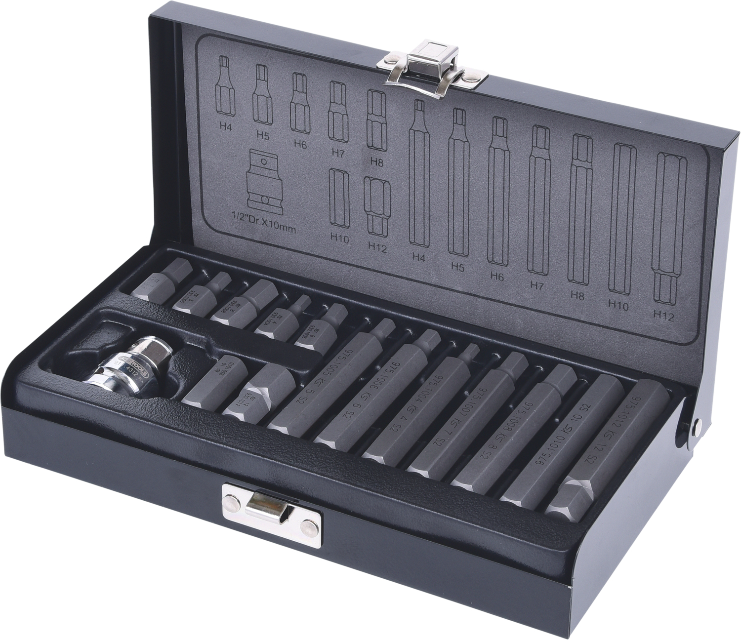 KS Tools 10mm Bit-Satz, 15-tlg, Innensechskant