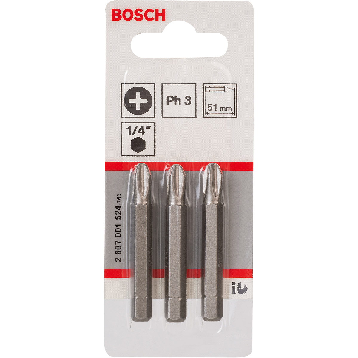 Bosch Schrauberbit Extra-Hart, Kreuzschlitz PH3