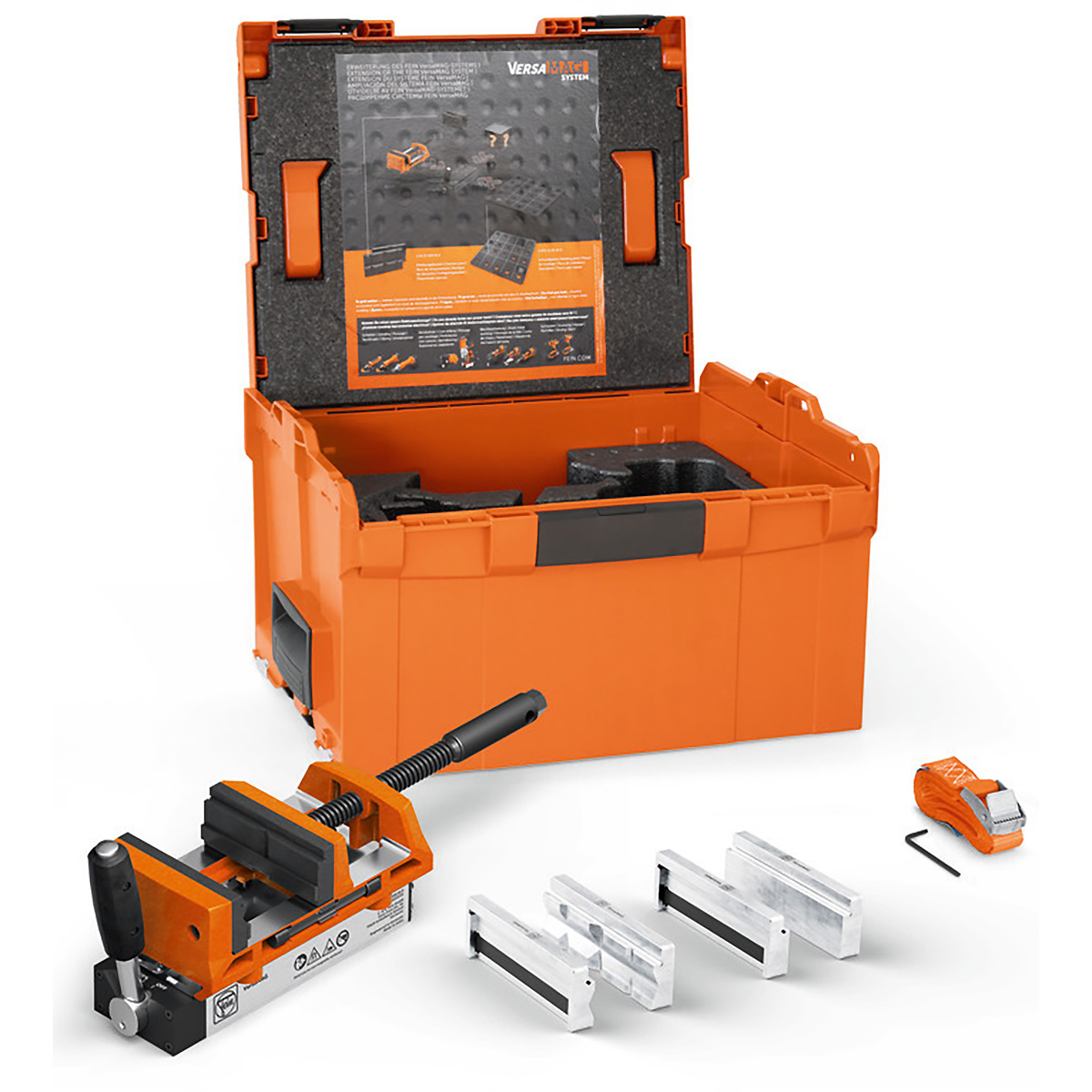 Fein Magnetschraubstock mit Backenbreite von 100 mm VersaMAG Schraubstock Set inkl. Schutzbacken aus