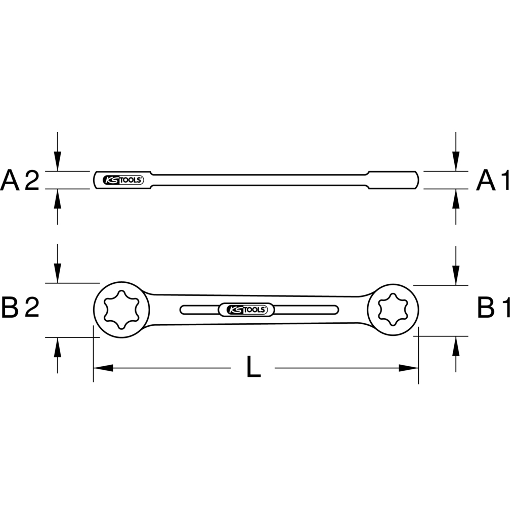KS Tools CHROMEplus Torx-E-Doppel-Ringschlüssel XL