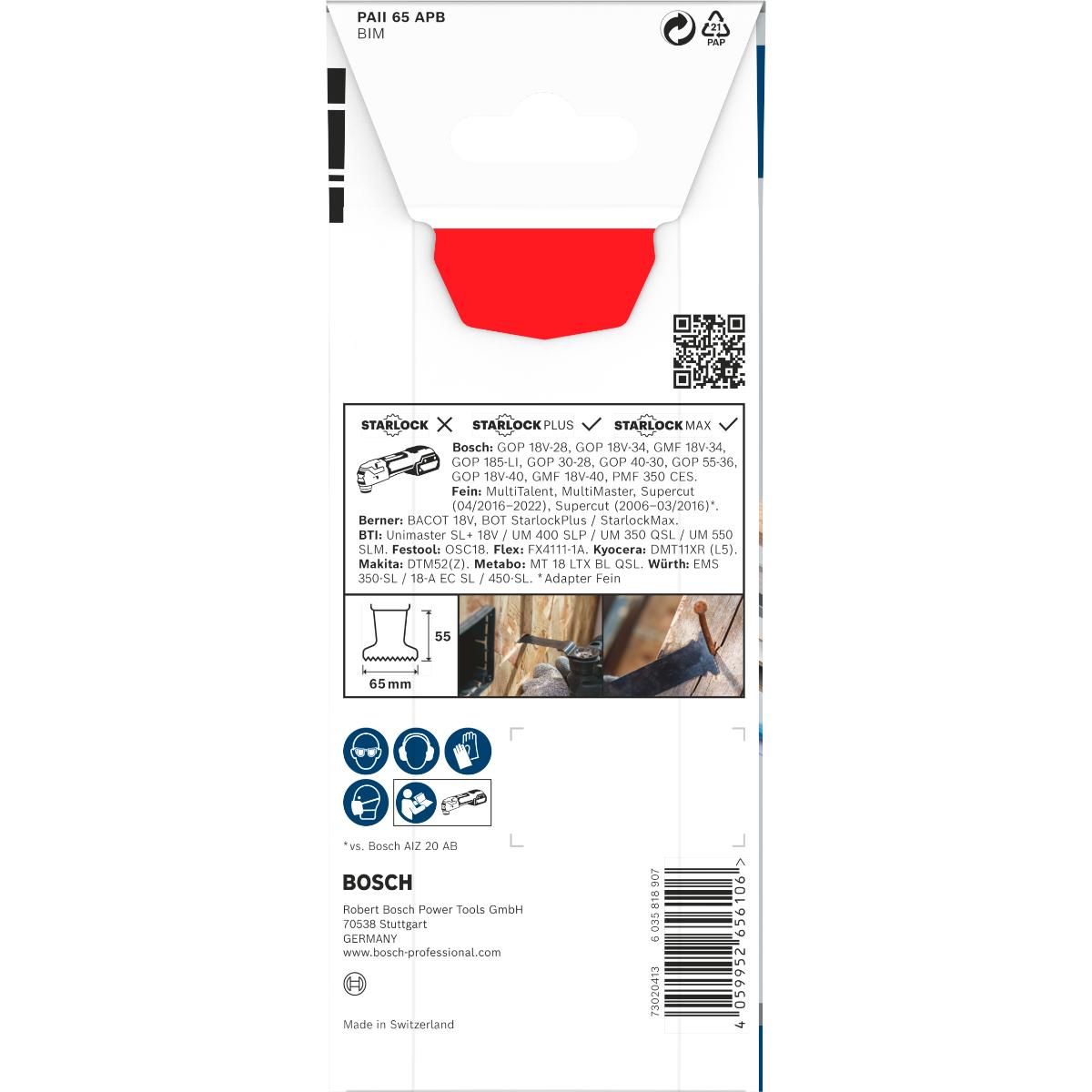 Bosch PRO PAII 65 APB Blatt für Multifunktionswerkzeuge,65 x 55 mm