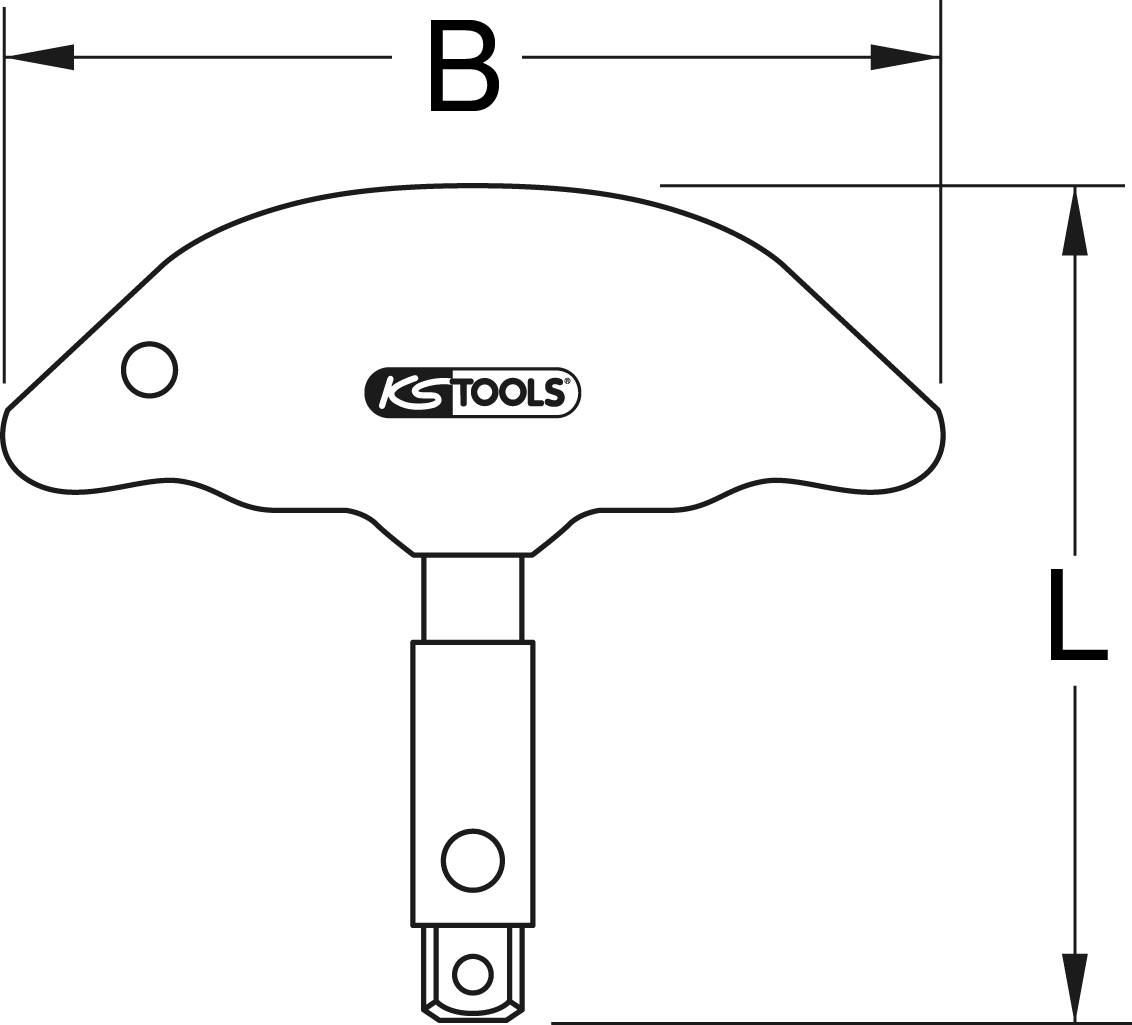 KS Tools 1/4"+3/8" T-Griff-Antriebsvierkant
