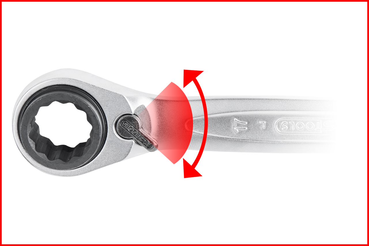 KS Tools 4 in 1 GEARplus umschaltbar Doppel-Ratschenringschlüssel