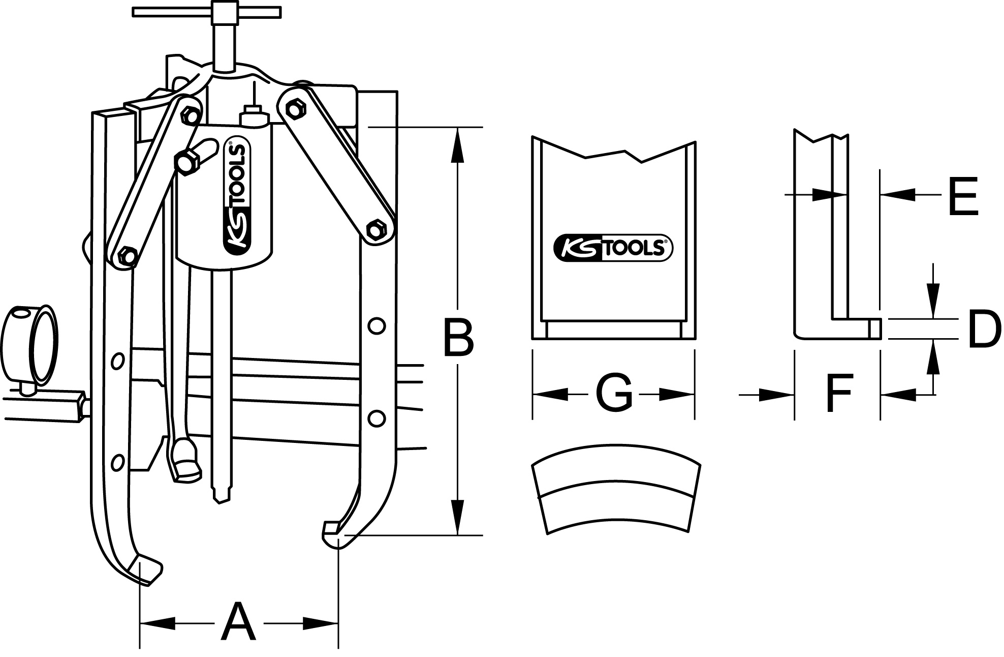 KS Tools Universal-Abzieher 3-armig