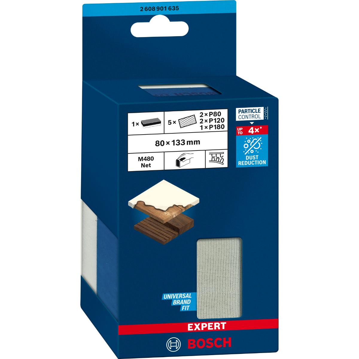 Bosch EXPERT eCom Dual Density Block 80 x133 mm, K 80/120/180 Set