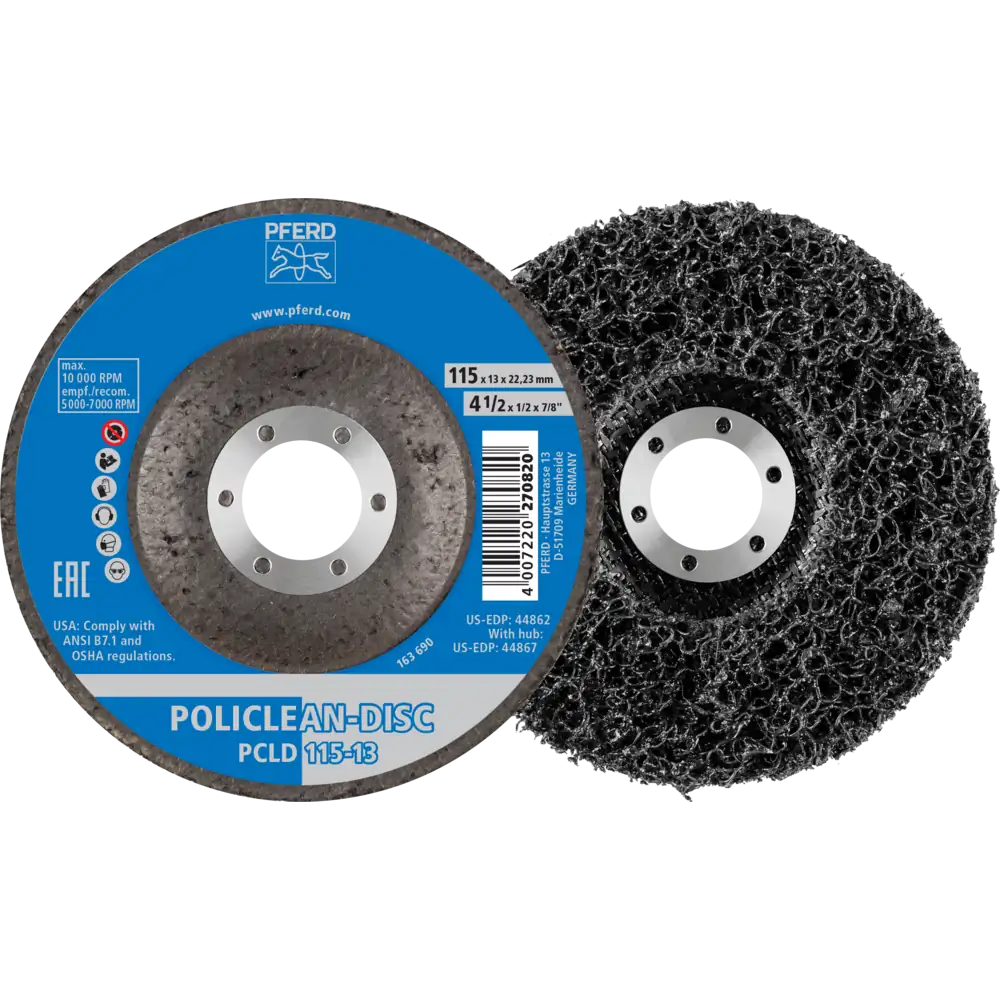 PFERD TOOLS POLICLEAN PCLD Reinigungsvlies Bohrung 22,3 mm für grobe Reinigungsarbeiten