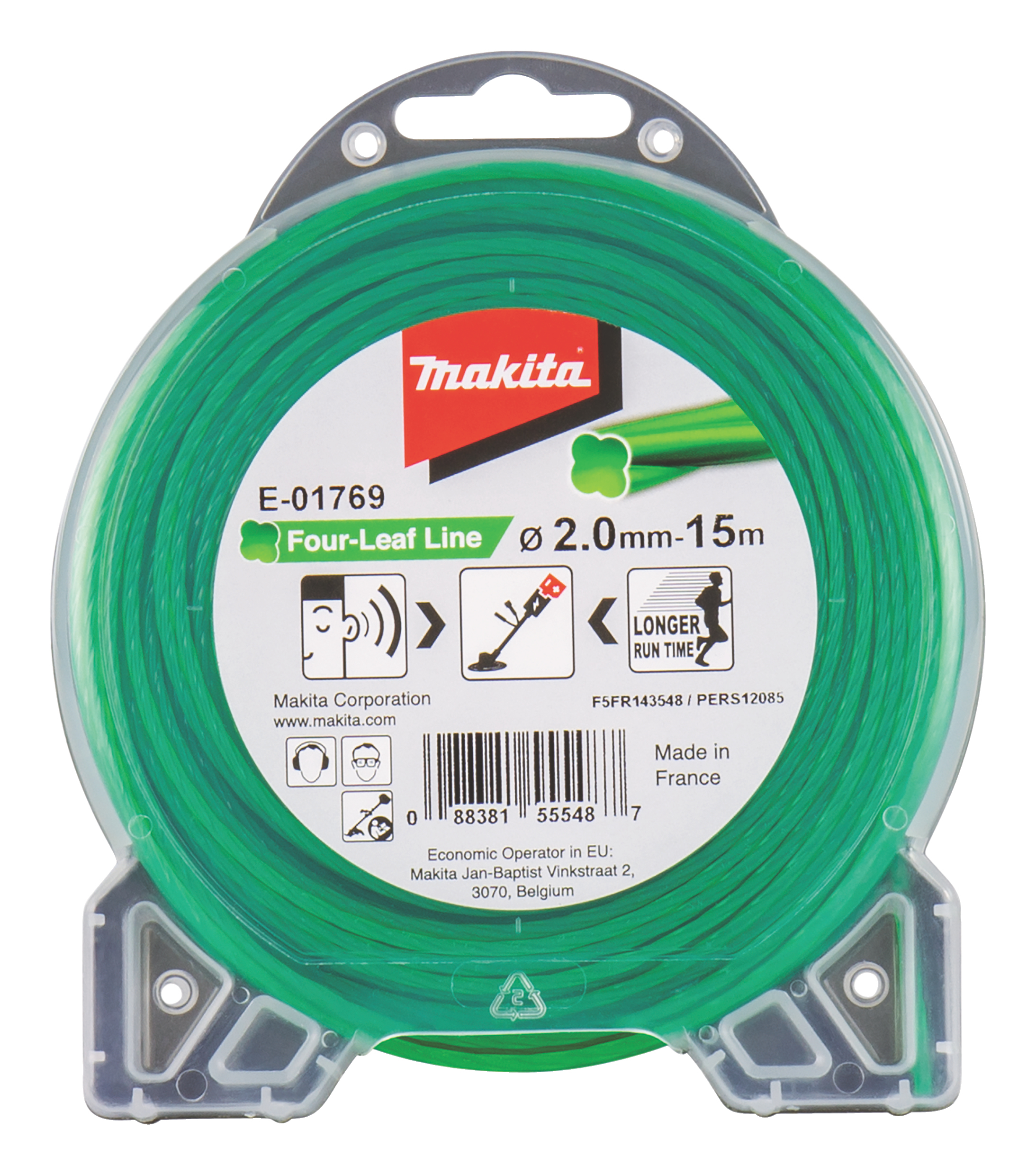 Makita Mähfaden Four-Leaf, 2,0 mm - 15 m - grün - E-01769