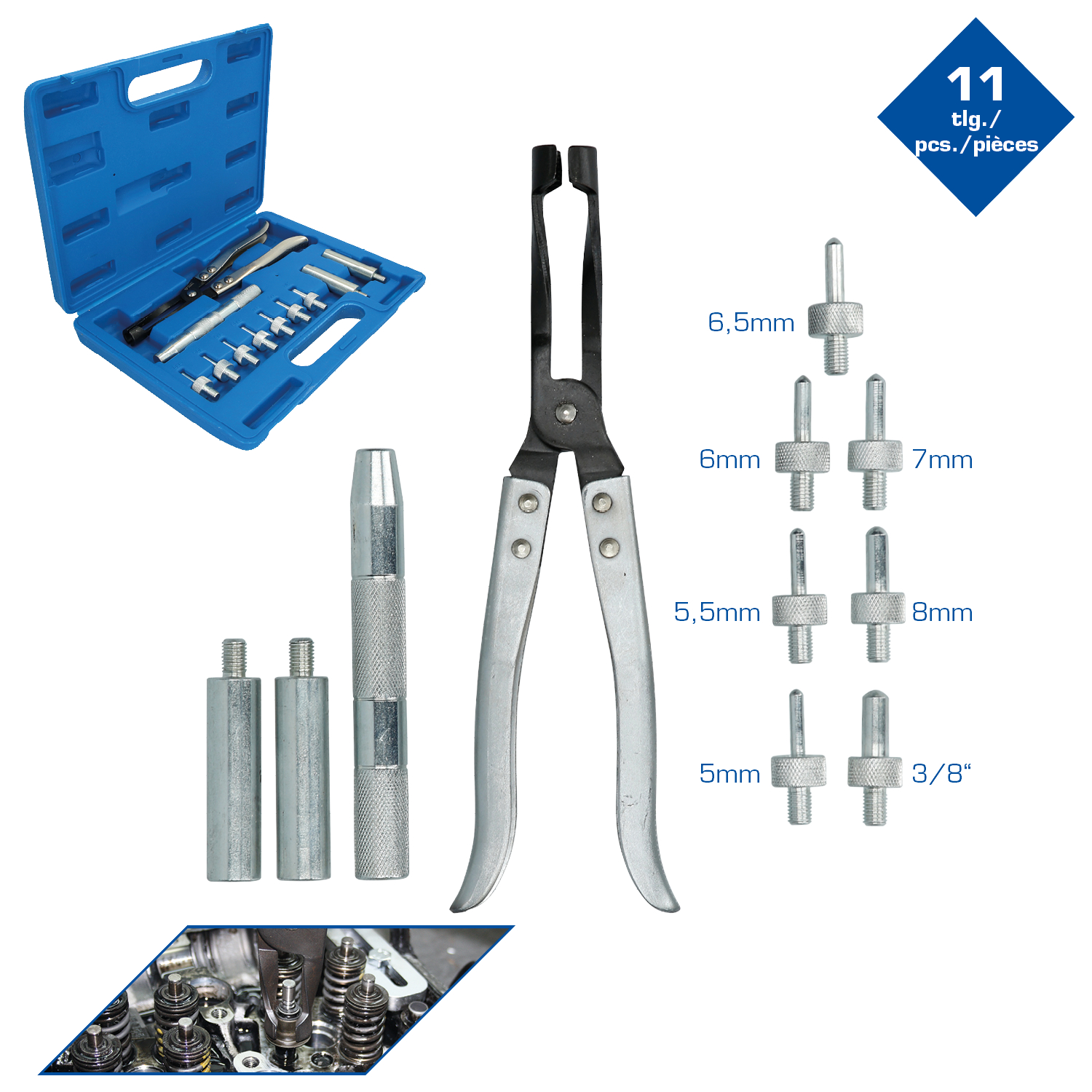 Brilliant Tools Ventilschaftabdichtungs-Montage und Demontage-Satz, 11-tlg - BT541100