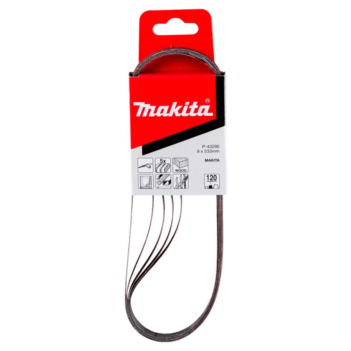 Makita Schleifband Holz und Metall - 9 x 533 mm - 5 Stück