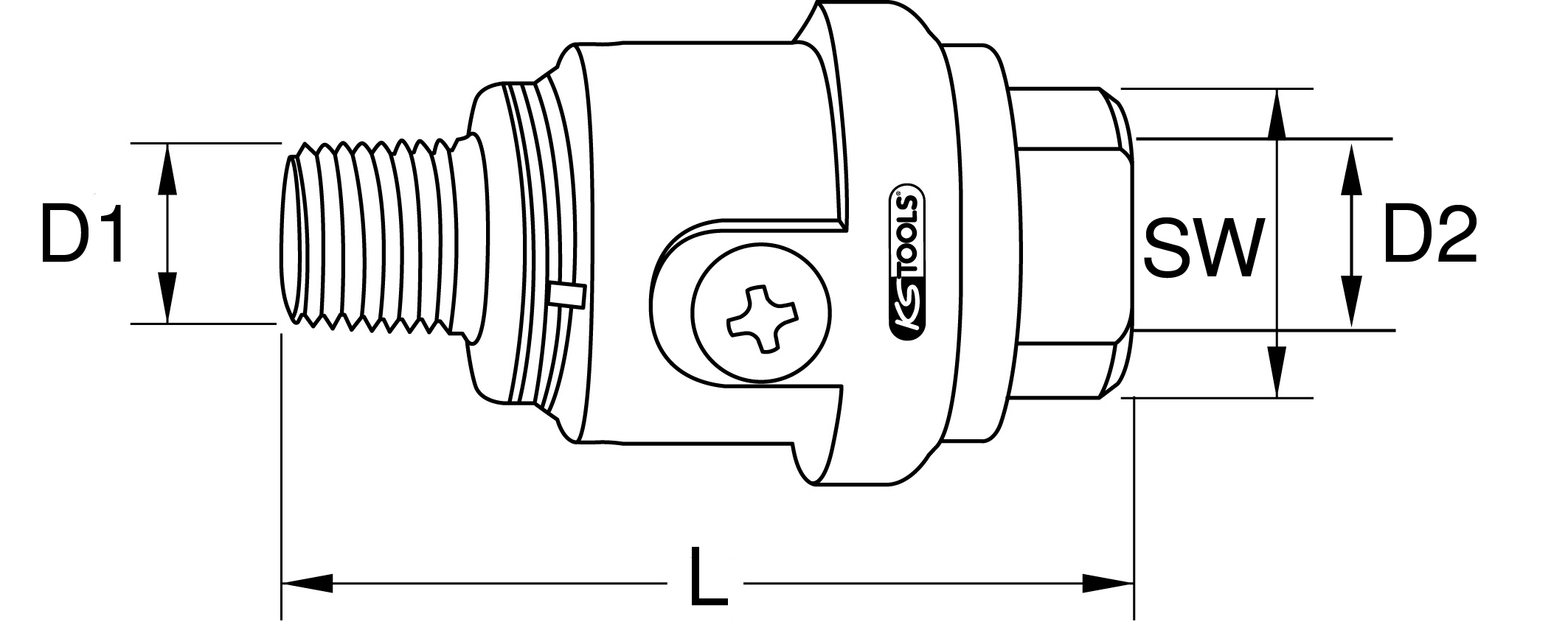 KS Tools 1-4'' Druckluft-Nebenöler, 54mm