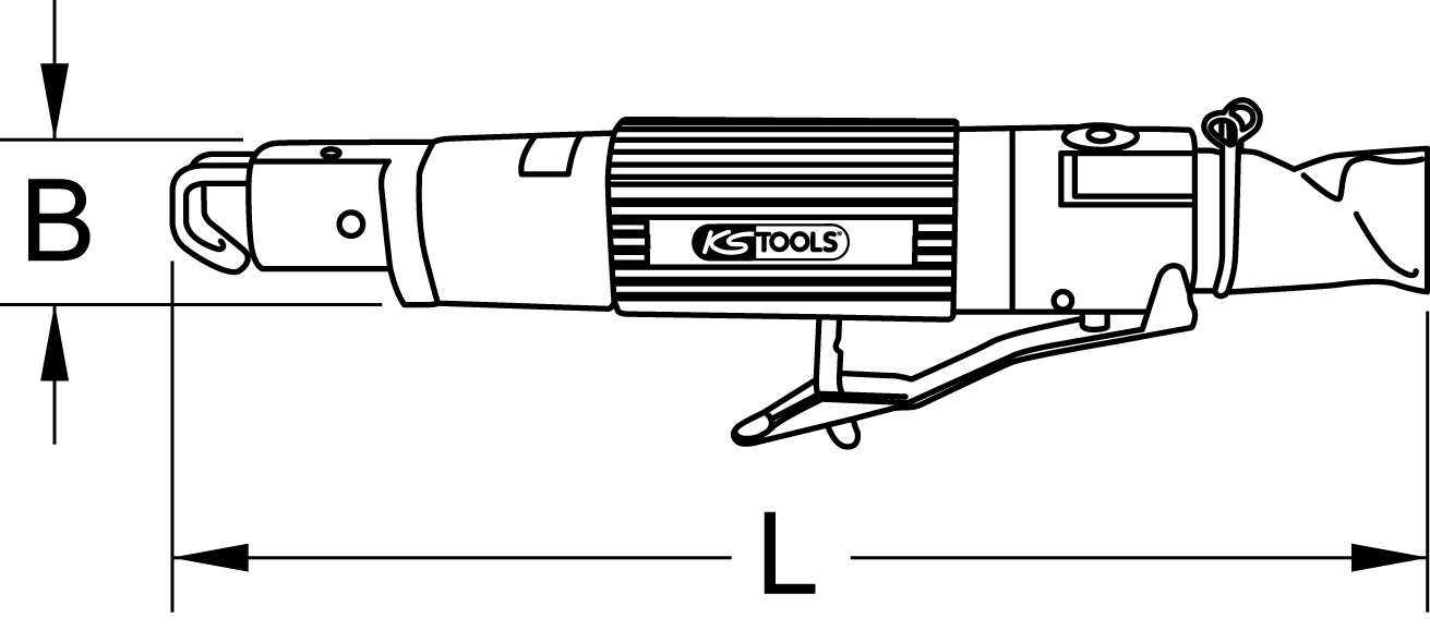 KS Tools SlimPOWER Mini-Druckluft-Karosserie-Stichsäge, 170mm