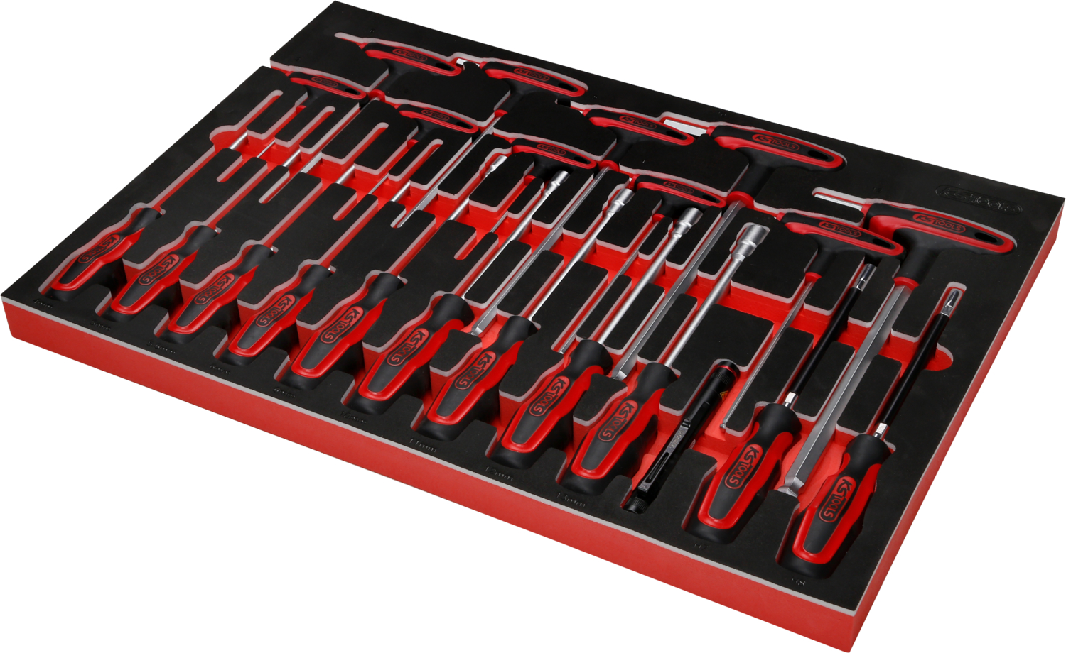 KS Tools T-Griff- und Schraubendreher-Satz in Schaumstoffeinlage, 22-tlg