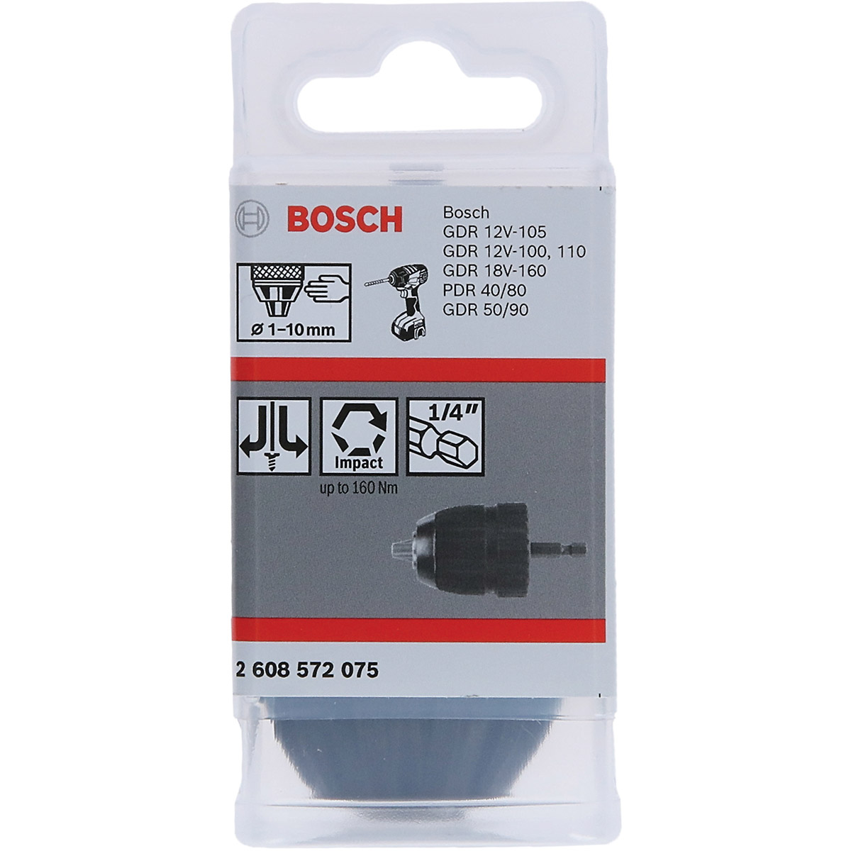 Bosch Schnellspannbohrfutter bis 10 mm, 1 bis 10 mm, 1/4 Zoll bis 6k