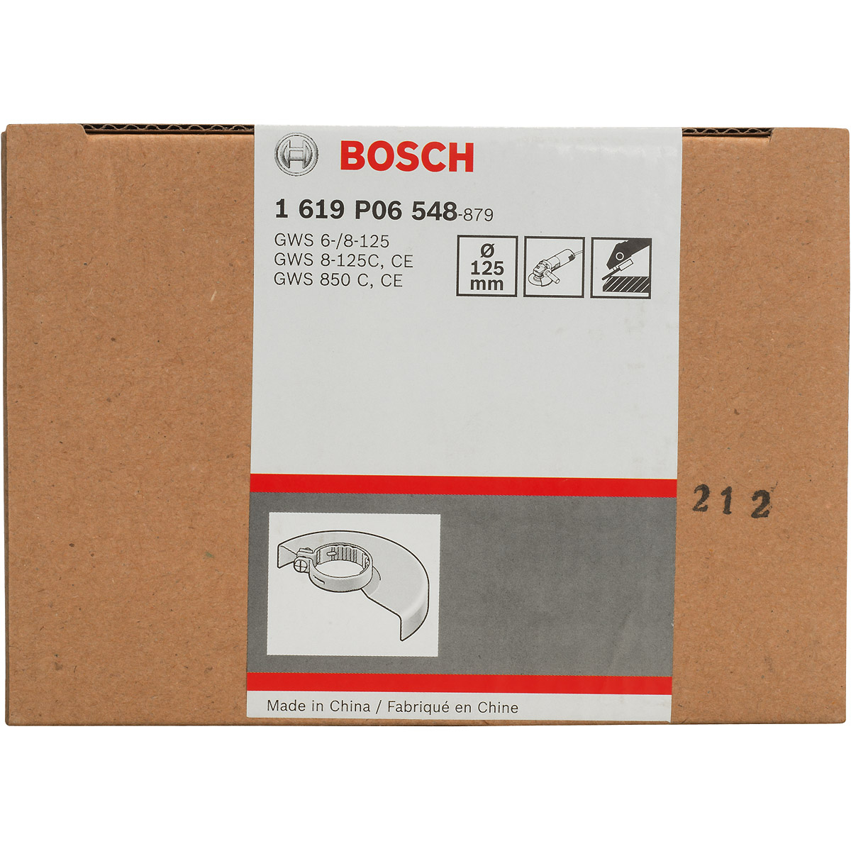 Bosch Schutzhaube ohne Deckblech, 125 mm, Schraubverschluss mit Codierung