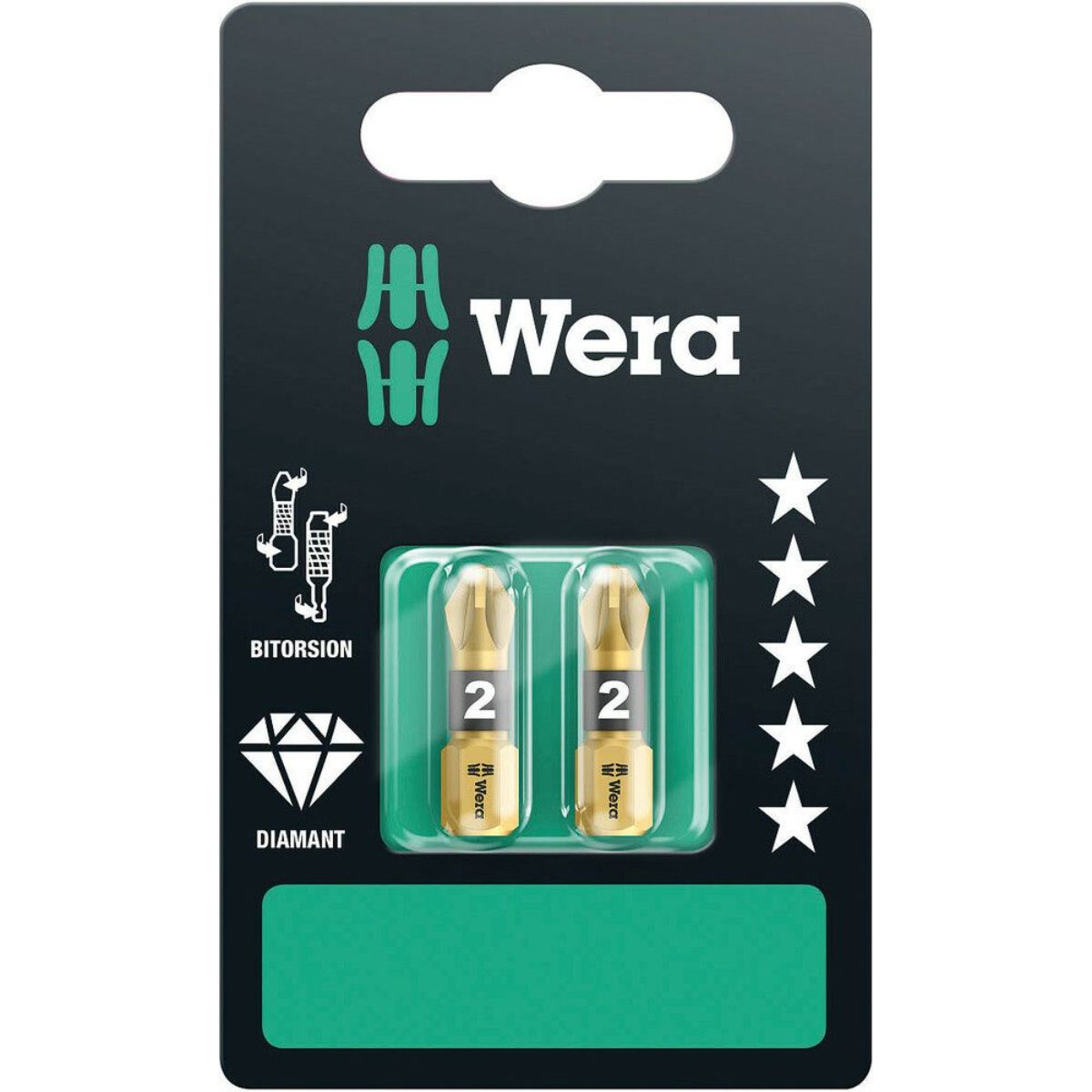 Wera 855/1 BDC SB Bits, PZ 2 x 25 mm, 2-teilig