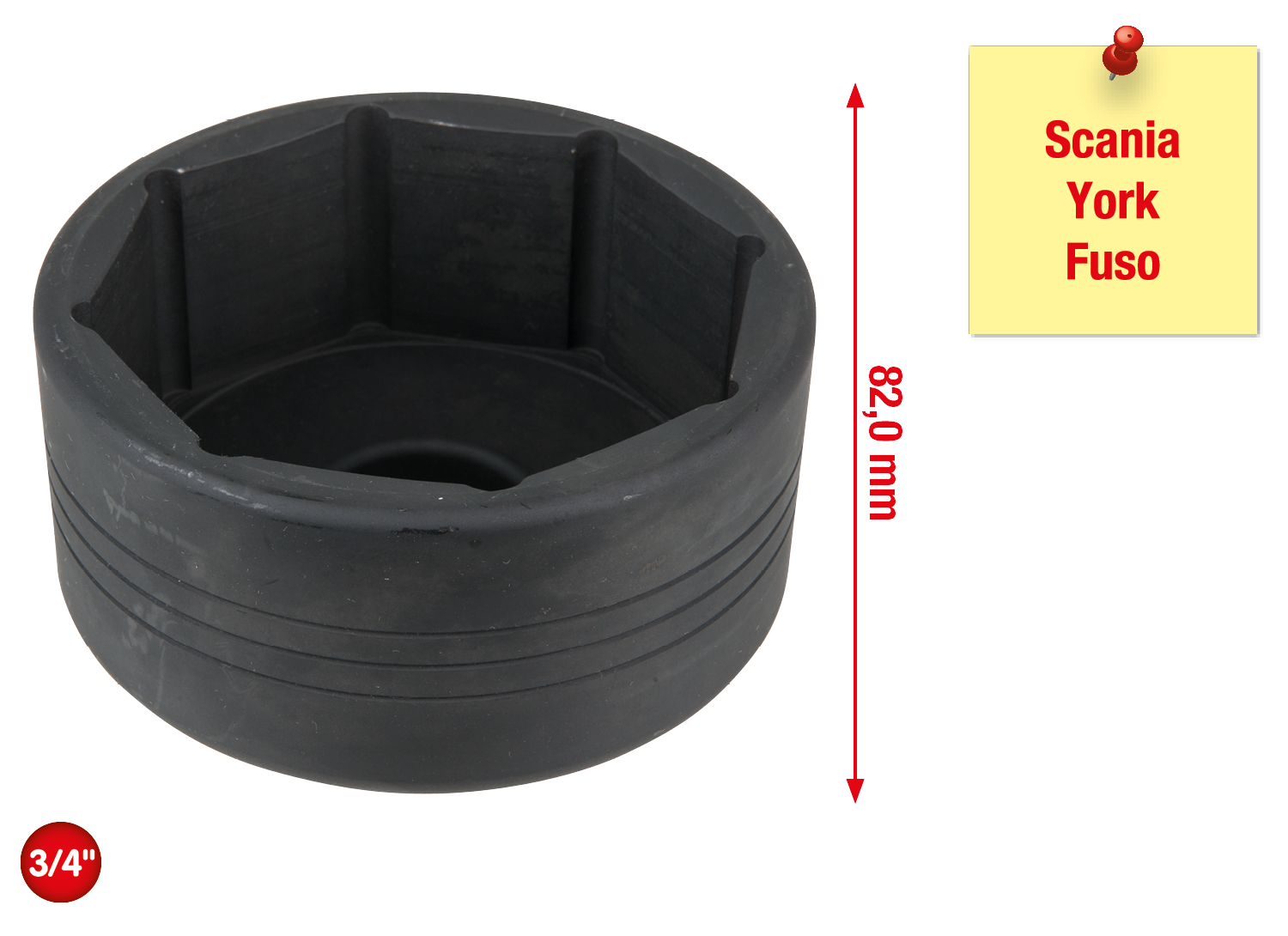 KS Tools Achsmuttern-Schlüssel für Scania, York und Fuso, 95mm