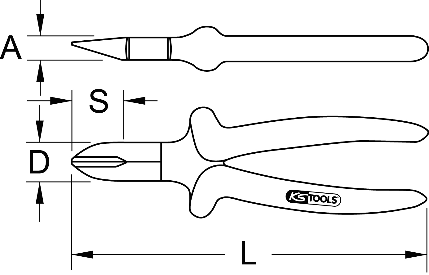 KS Tools 1000V Flachrundzange