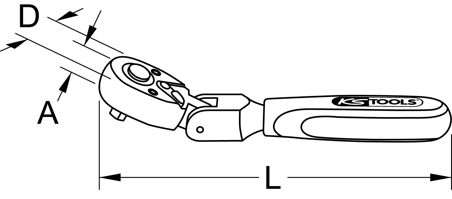 KS Tools 1/4" Gelenk-Umschaltknarre, 45 Zahn