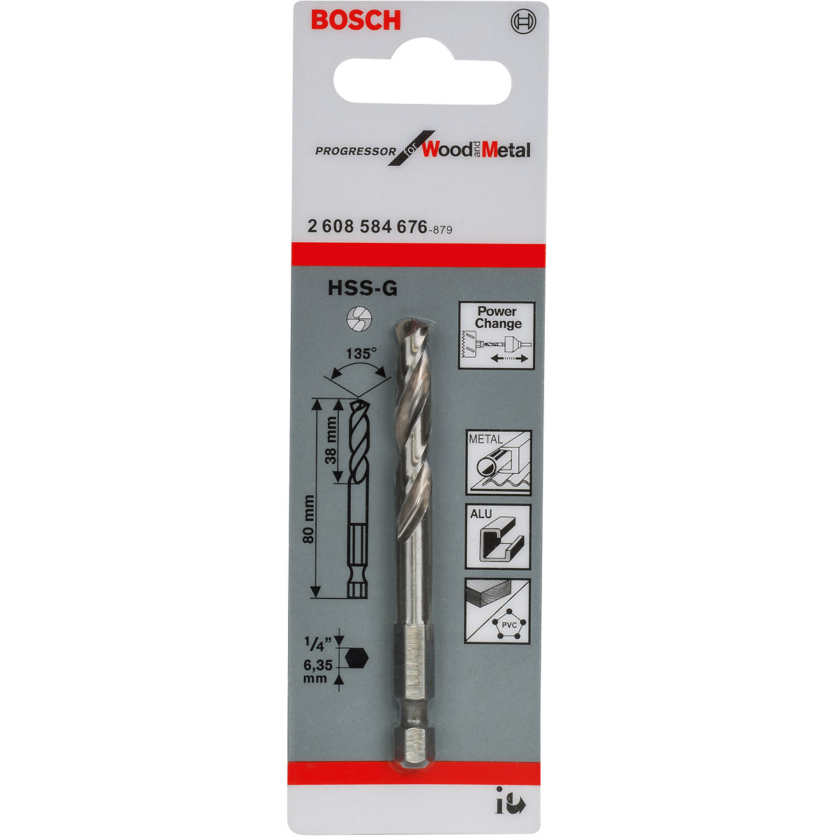 Bosch Zentrierbohrer HSS-G, 80 mm