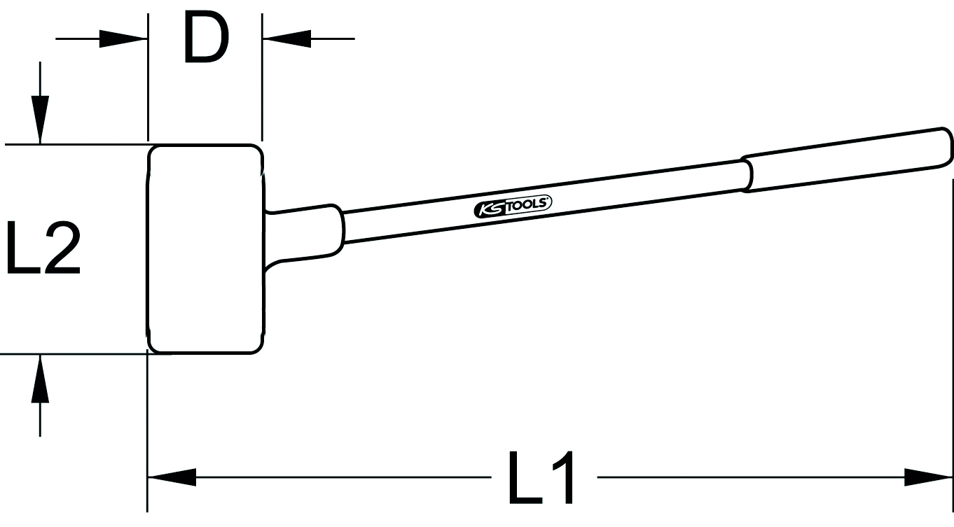 KS Tools Rückschlagfreier Schonhammer, XL, 5500g